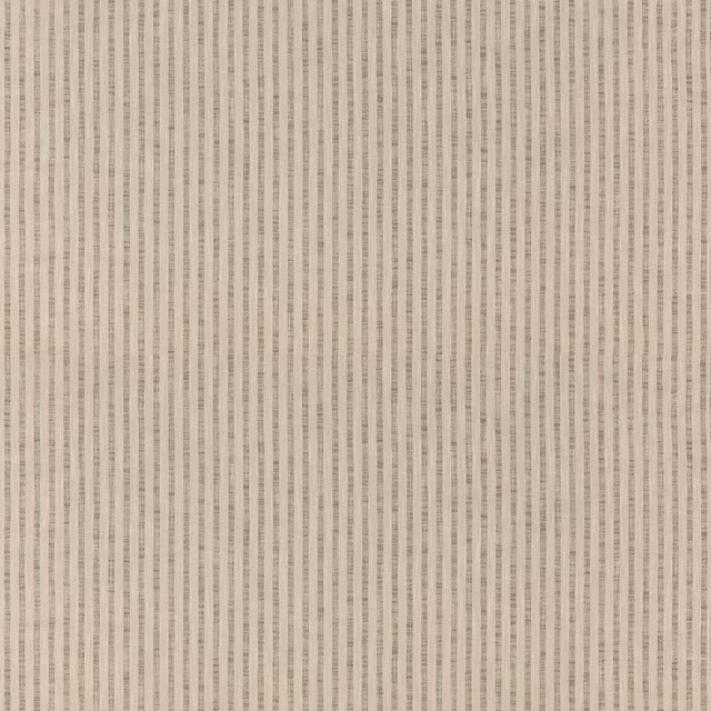 Warm grey textile with fine graphite vertical stripes and a softly slubbed weave
