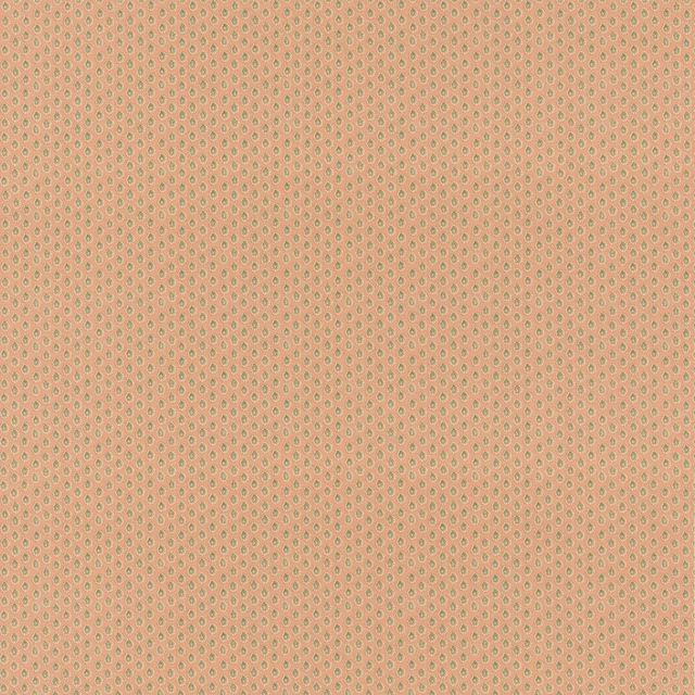 Muted blush cotton with tiny blue-grey dots in a fine all-over repeat