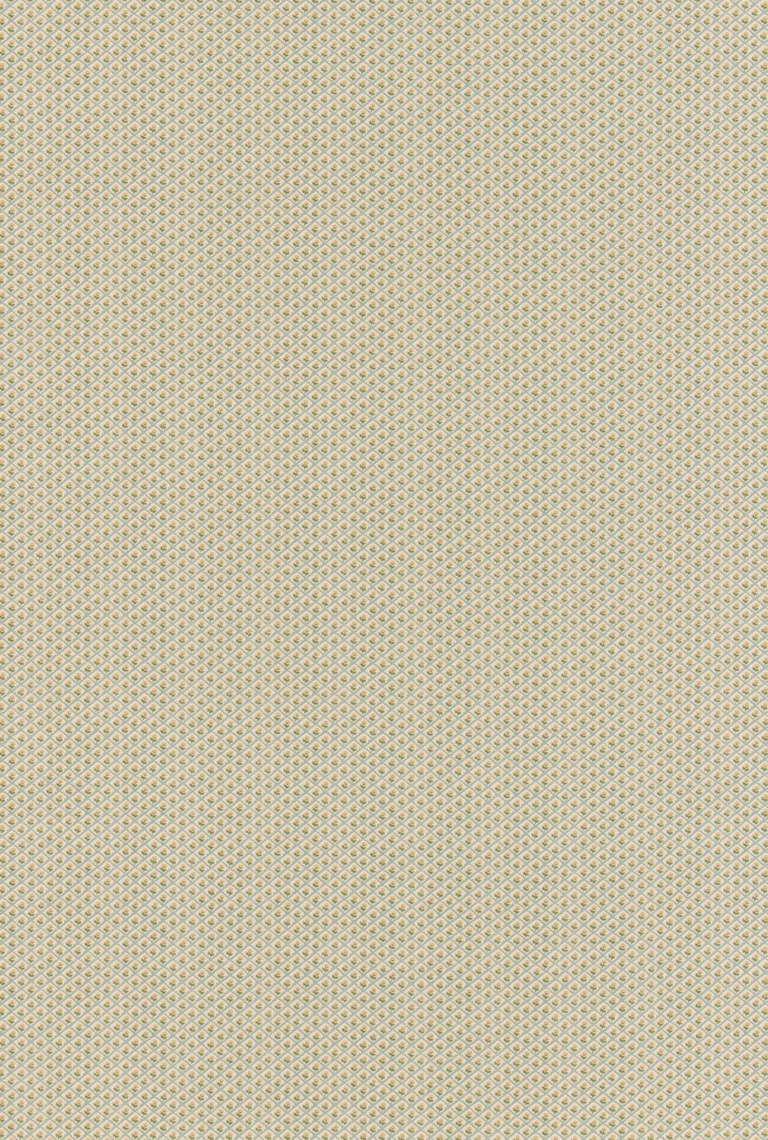 Pale aqua and cream cotton with a tiny repeating diamond lattice