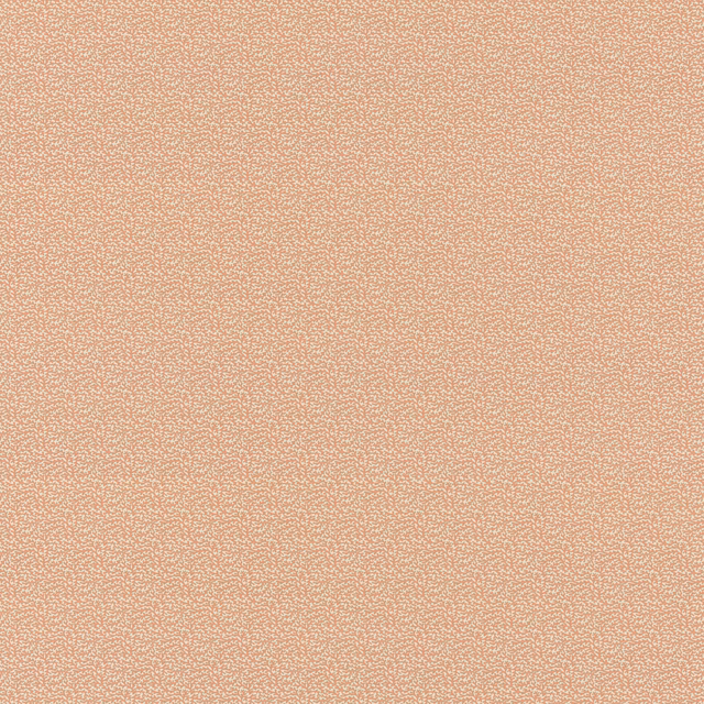 Close view of soft coral-red cotton with a minute pale all-over pattern