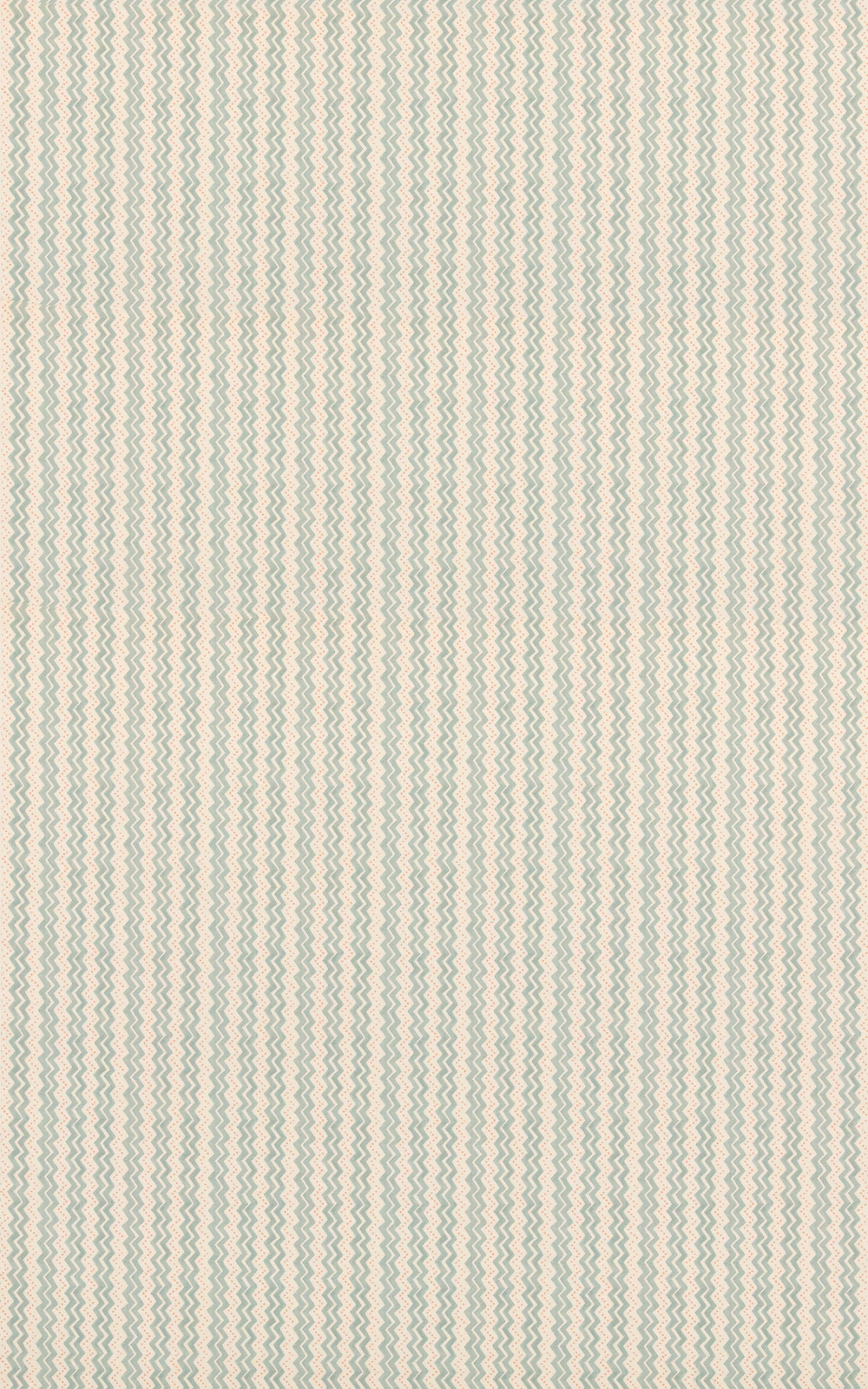 Pale aqua zigzag lines on an ivory cotton fabric with a fine woven texture