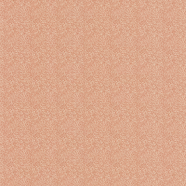 Dusty soft-red cotton with tiny pale tansy motifs in a close scatter