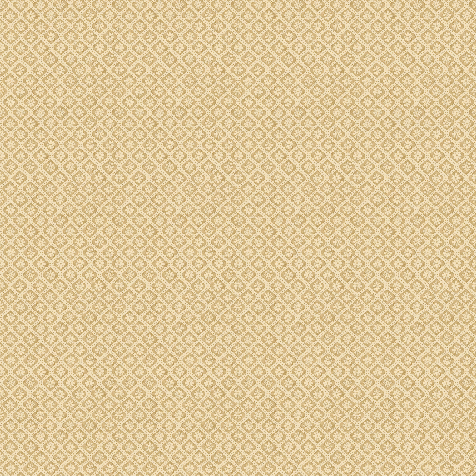 Warm sand wallpaper with a tiny cream diamond-flower repeat