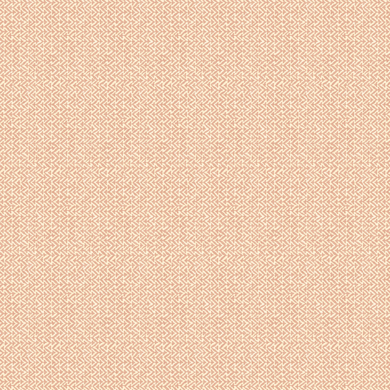 Dusty blush pink wallpaper with a fine repeating cream zigzag geometric pattern