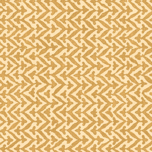 Dense ochre irregular chevrons repeating across an ivory wallpaper ground