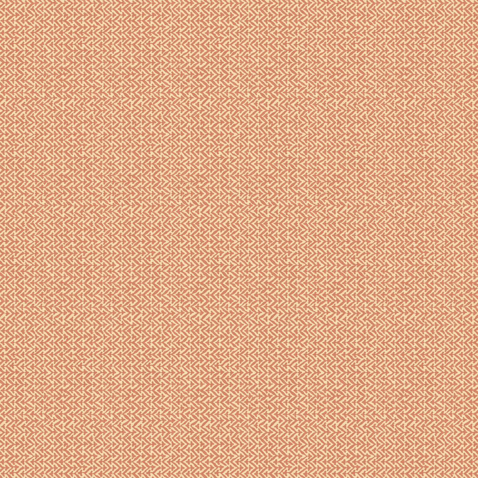 Soft terracotta red wallpaper with dense cream geometric zigzag pattern