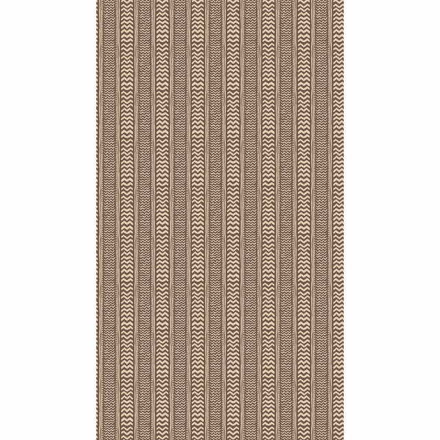 Warm cocoa wallpaper with cream zigzag columns and fine vertical striping