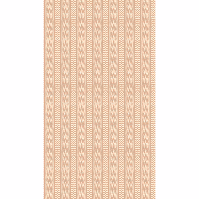 Warm plaster-beige wallpaper with vertical stripes and tiny cream chevrons
