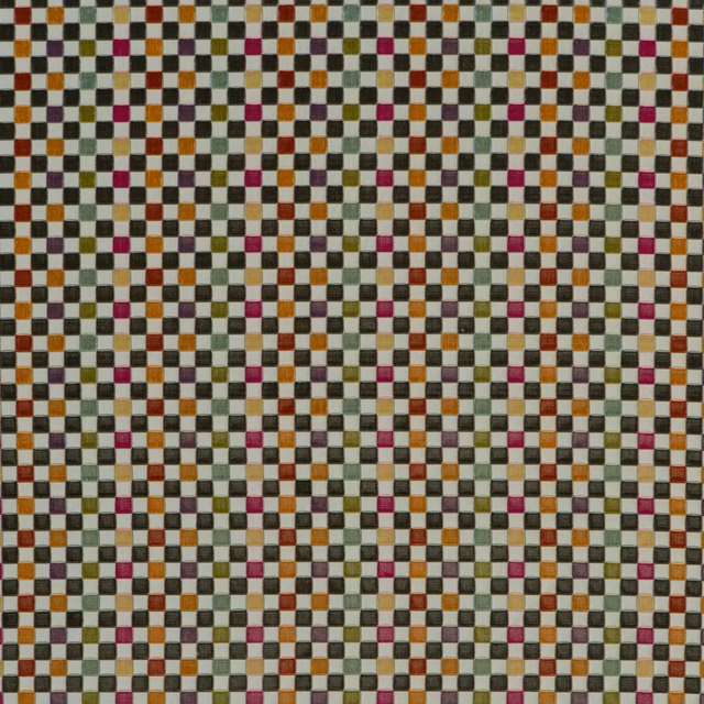 Ivory woven small check with ochre, burgundy, olive and charcoal squares