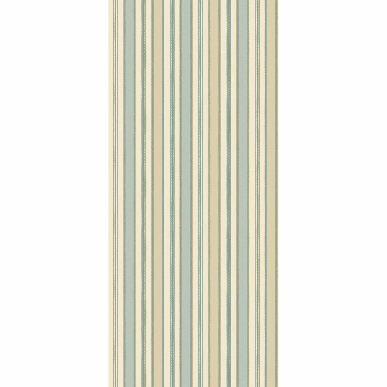Pale aqua wallpaper with narrow sage and blue-green vertical stripes