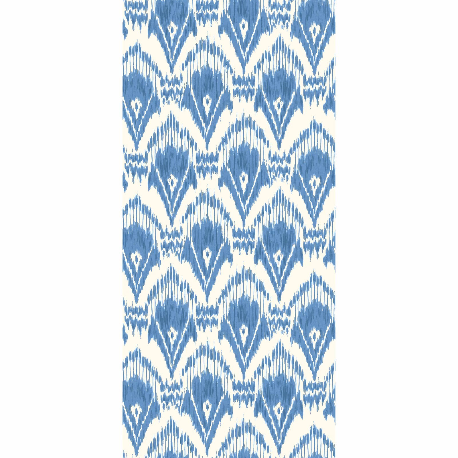 Cool blue and white geometric diamond wallpaper with fine ikat-style stripes