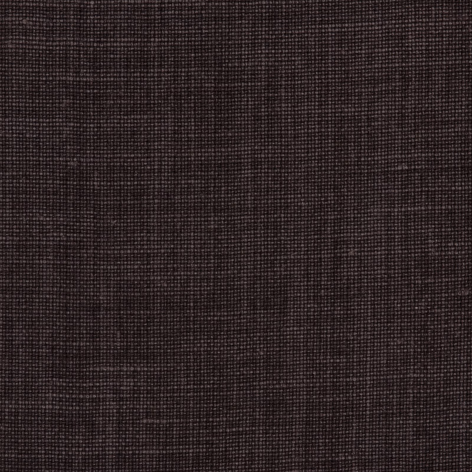 Dark espresso brown linen swatch showing an irregular close plain weave