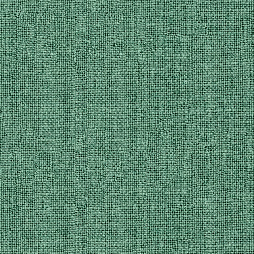 Close-up of muted lagoon teal linen with an irregular textured plain weave