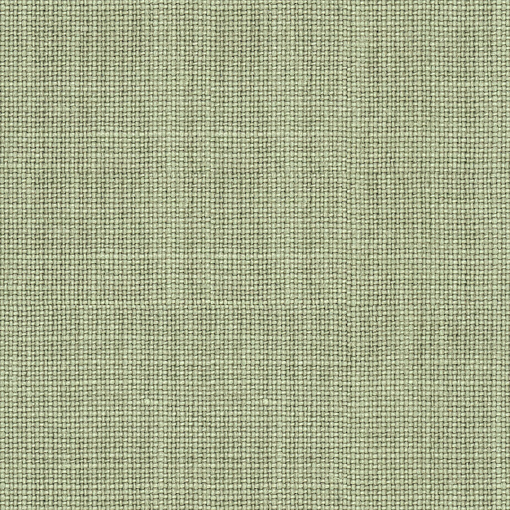 Close view of muted sea-foam green linen with a fine, subtly slubbed weave