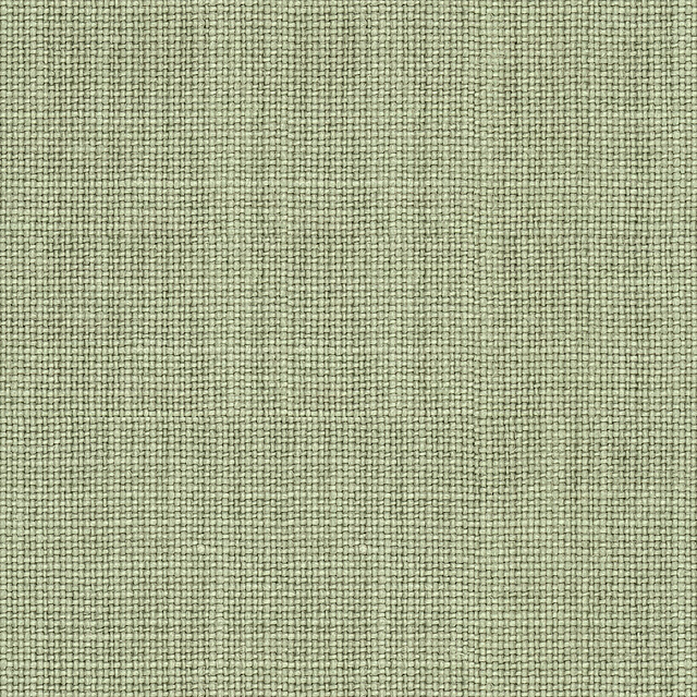 Close view of muted sea-foam green linen with a fine, subtly slubbed weave