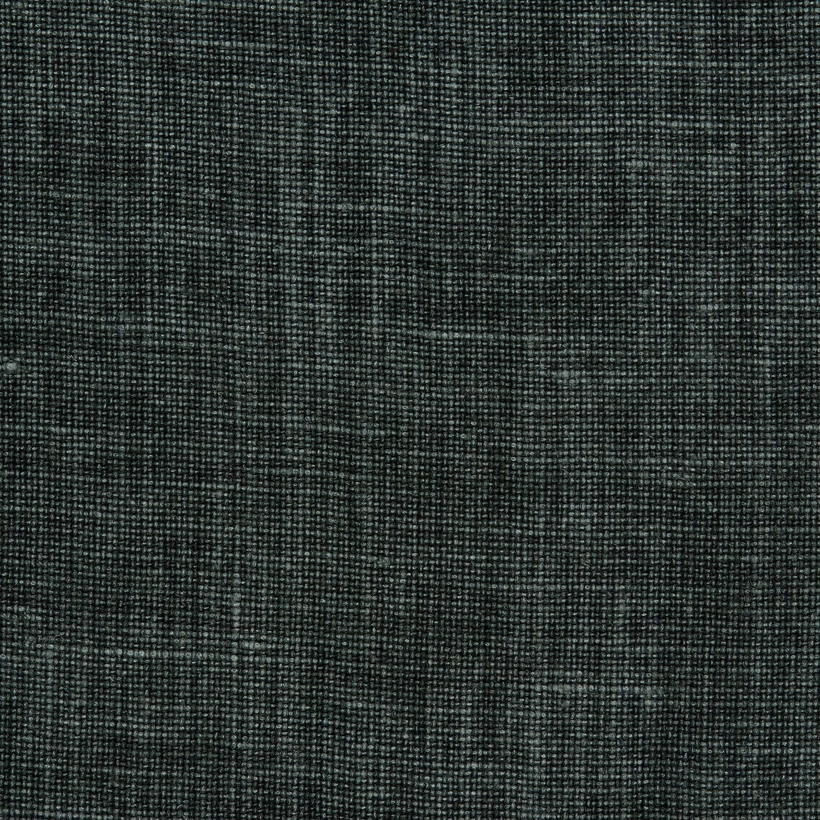 Dark spruce green linen with a weathered crosshatched weave and subtle tonal variation