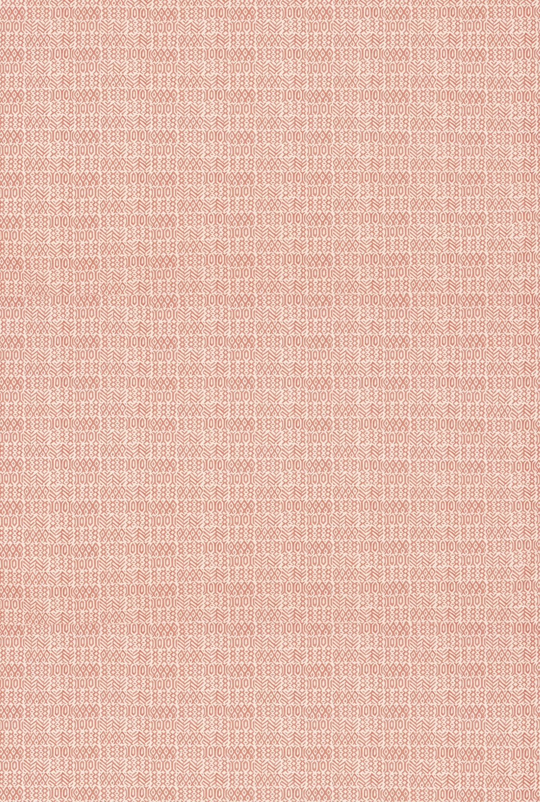 Dusty old-red cotton with a fine pale geometric lattice weave