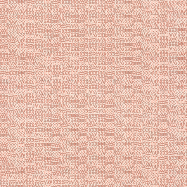 Dusty old-red cotton with a fine pale geometric lattice weave
