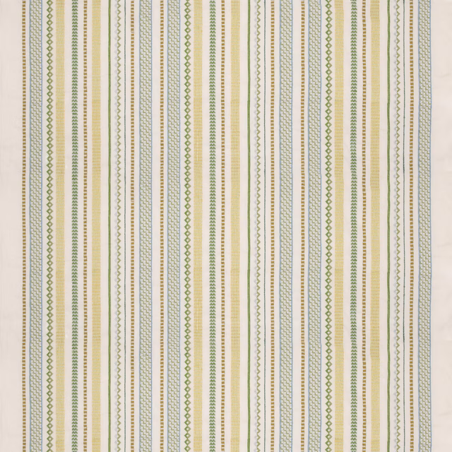Muted sage green and ivory vertical stripe with delicate woven dotted lines