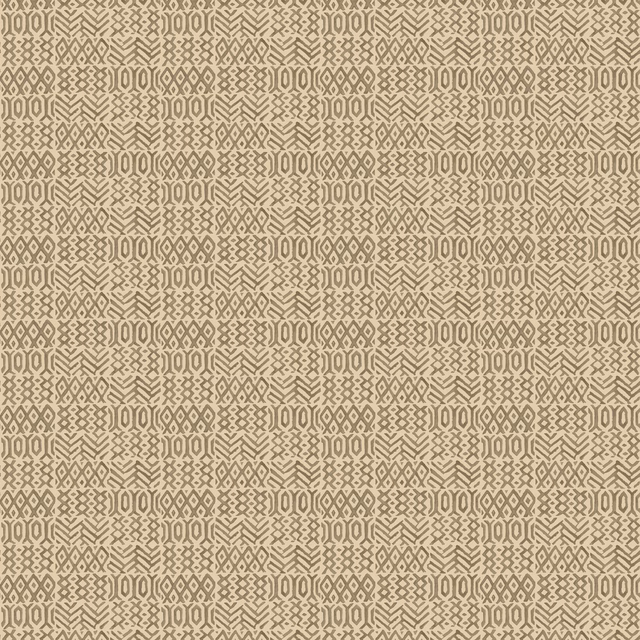 Warm nutmeg taupe wallpaper with a small repeating brown geometric lattice