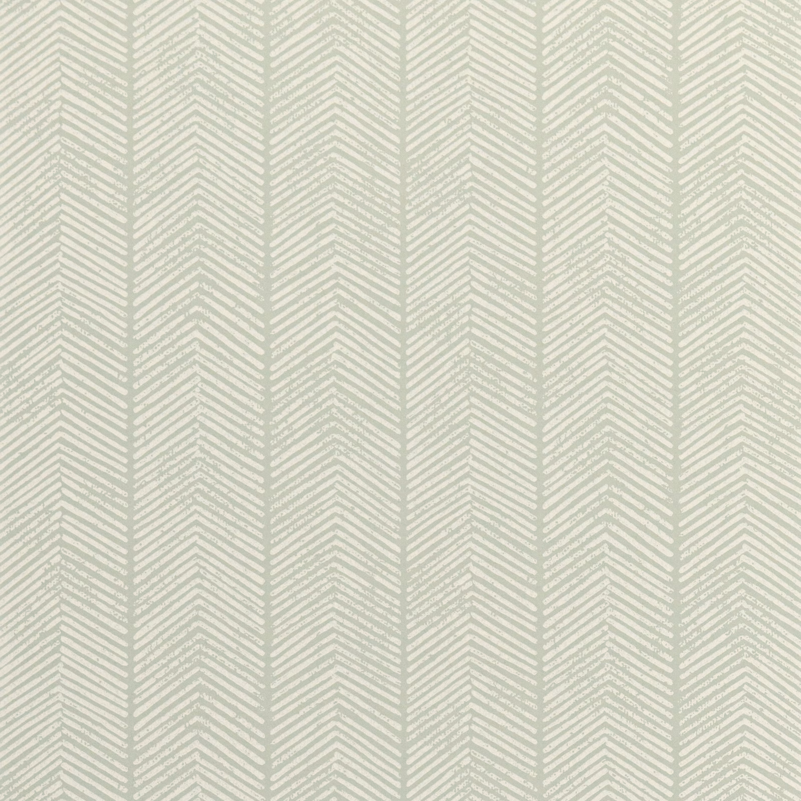 Pale aqua wallpaper with fine tonal herringbone columns and woven texture