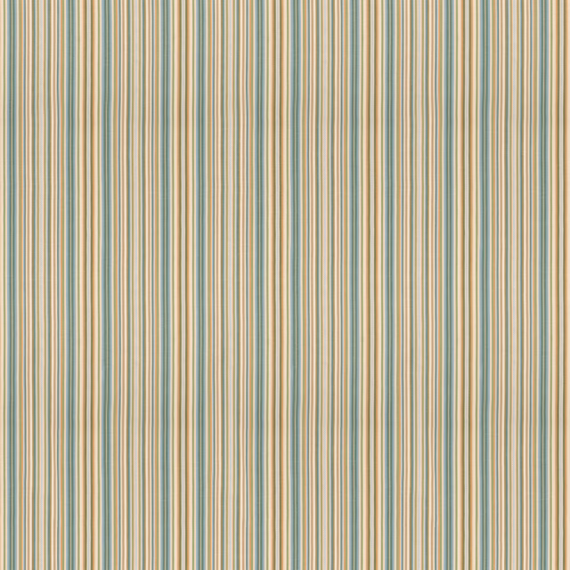 Fine blue-green, cream and beige vertical stripes with a softly textured cotton weave