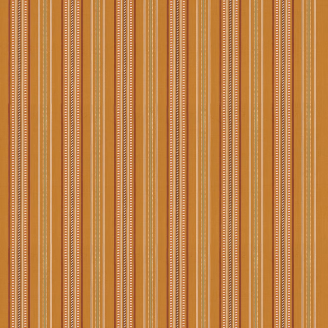 Warm ochre vertical stripe with fine cream and olive woven lines