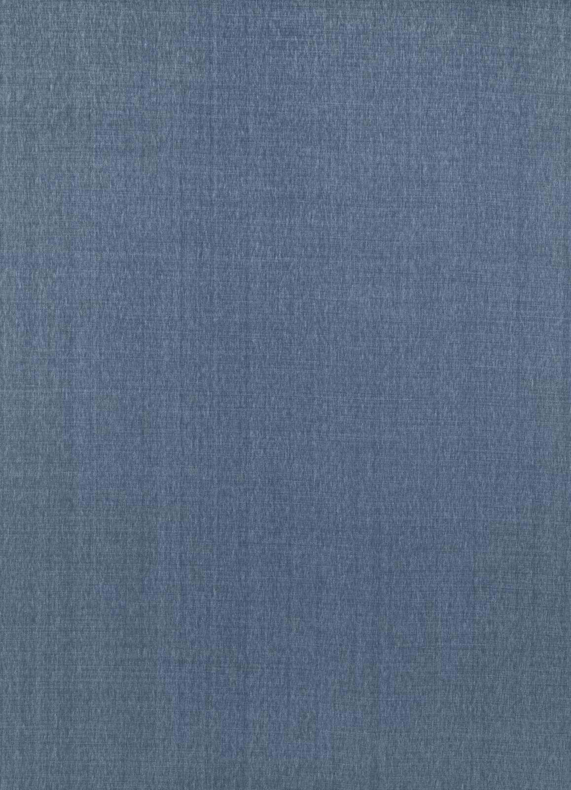 Close-up of muted denim-blue linen with a fine, softly slubbed woven texture