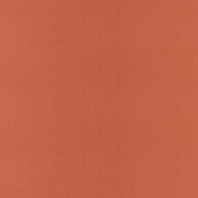 Warm terracotta-rust linen with a fine vertical weave and subtle tonal variation