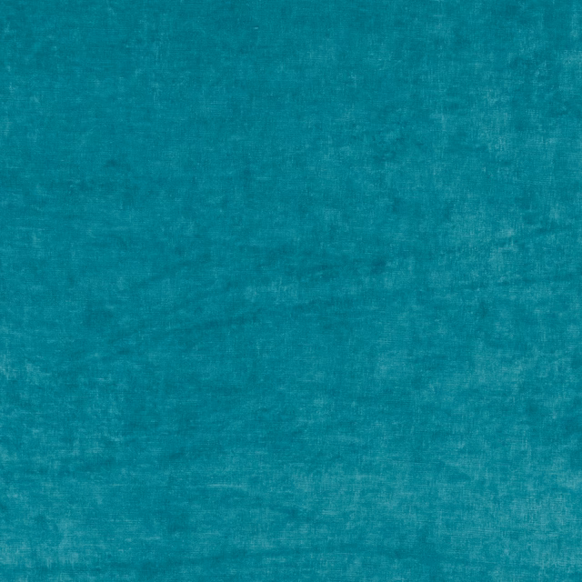 Saturated peacock teal velvet with softly mottled nap and subtle directional sheen