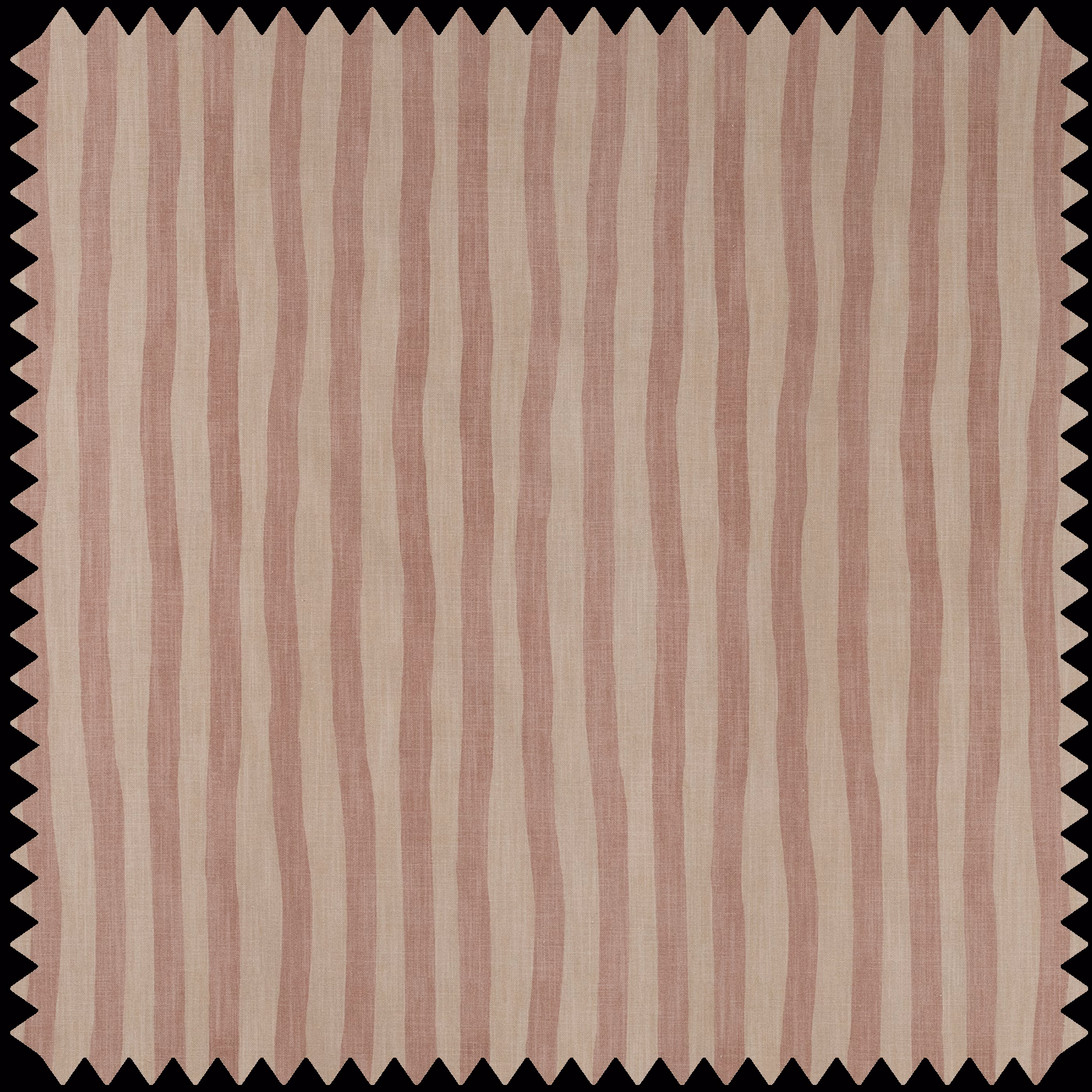 Dusty sakura pink and oat vertical stripes across a softly slubbed woven fabric