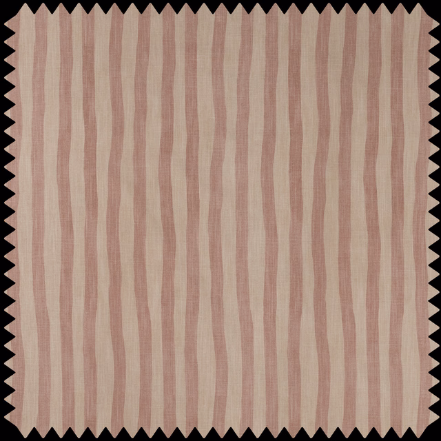 Dusty sakura pink and oat vertical stripes across a softly slubbed woven fabric