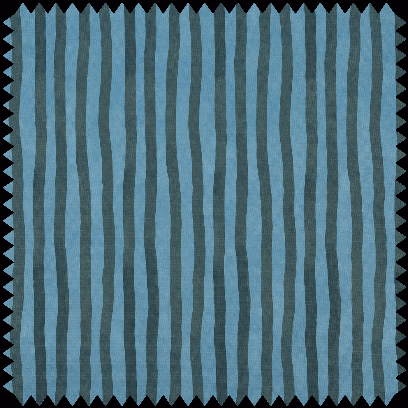 Irregular spruce and sky-blue vertical stripes with a softly textured surface