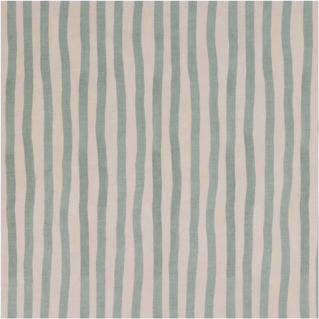 Fine sheer with irregular sage-green and alabaster vertical stripes
