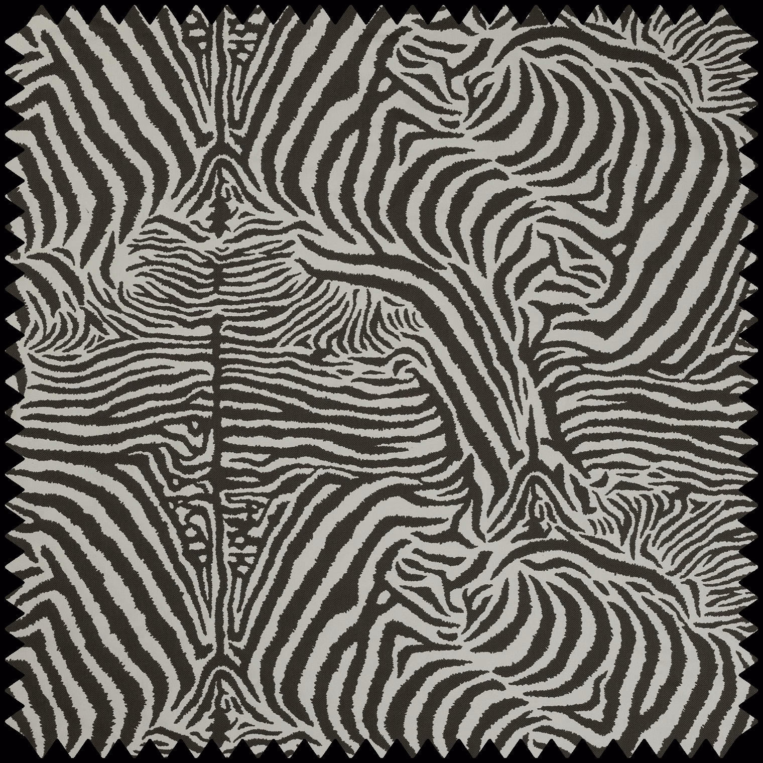 Cocoa and taupe jacquard with swirling zebra stripes and a raised woven texture