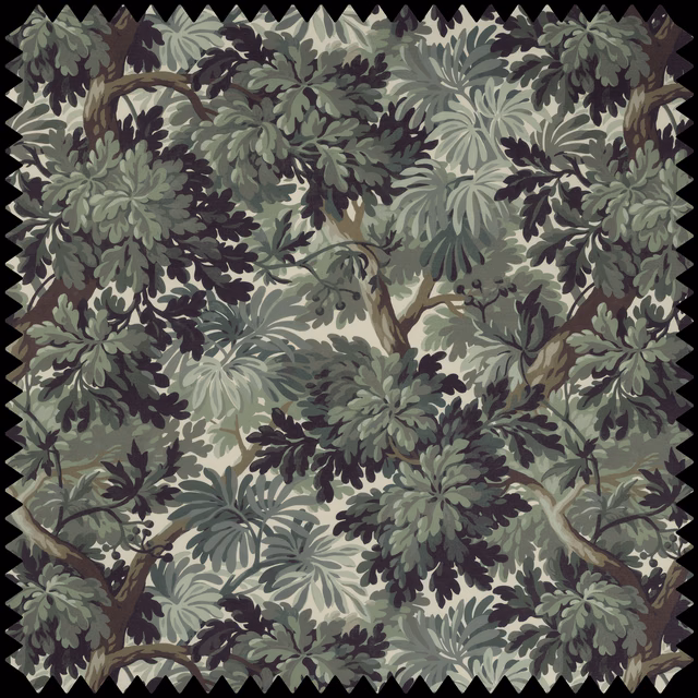 Dense olive and sage foliage with deep plum leaves and branching stems