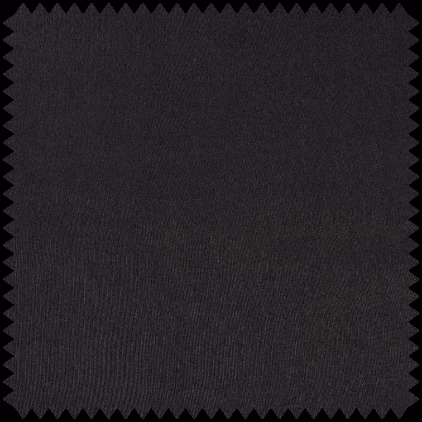 Near-black fabric swatch showing subtle vertical woven texture and pinked edges
