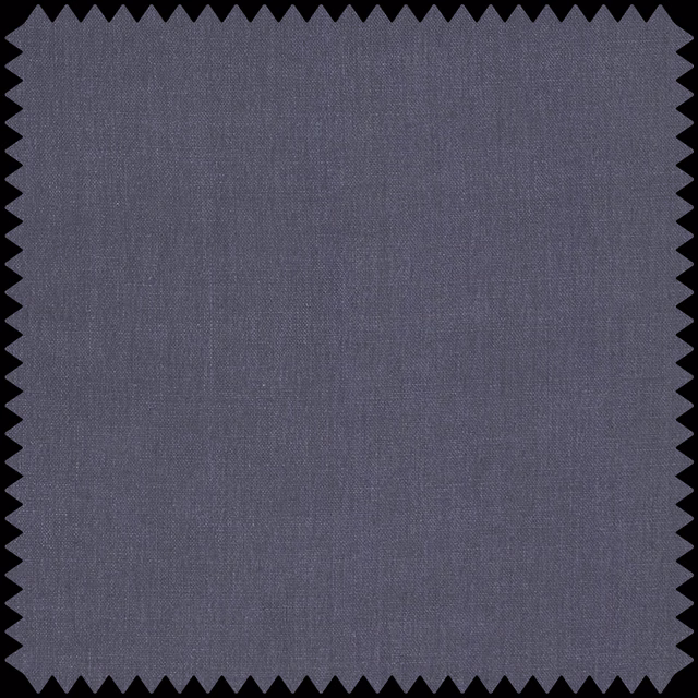 Muted woad-blue plain weave swatch with subtle grey-violet heathering and pinked edges