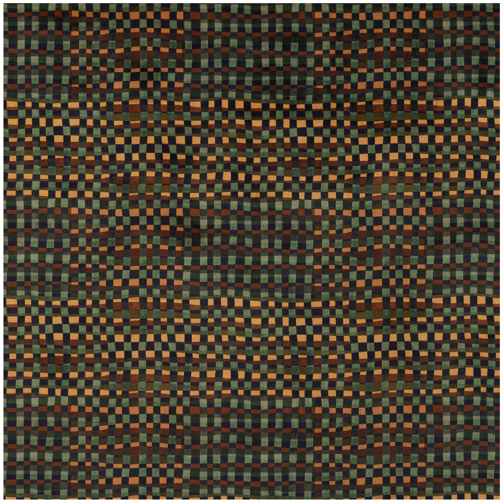 Dark bark-brown velvet with tiny olive, rust and muted gold woven checks