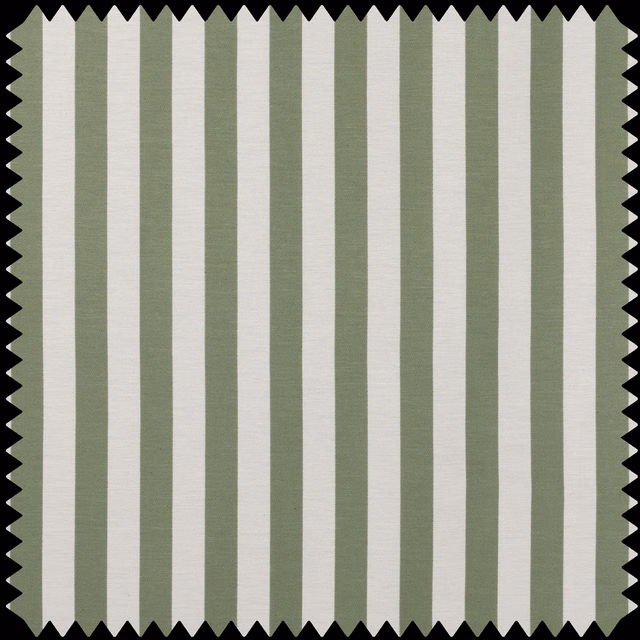 Muted verdigris sage and ivory vertical stripes on a subtly textured jacquard weave