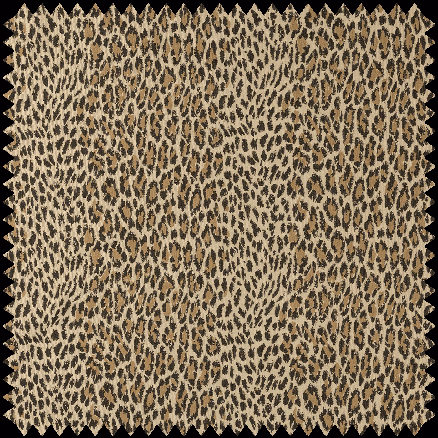 Butterscotch jacquard with dense black and brown animal markings and woven texture