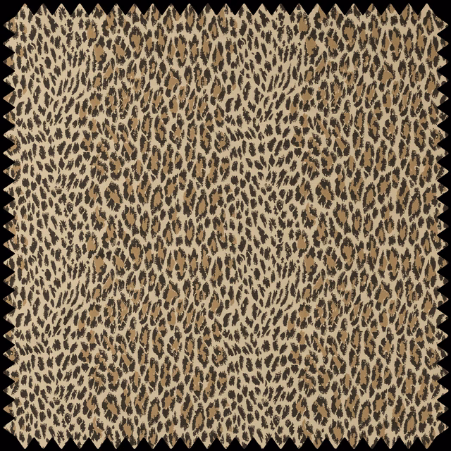 Butterscotch jacquard with dense black and brown animal markings and woven texture