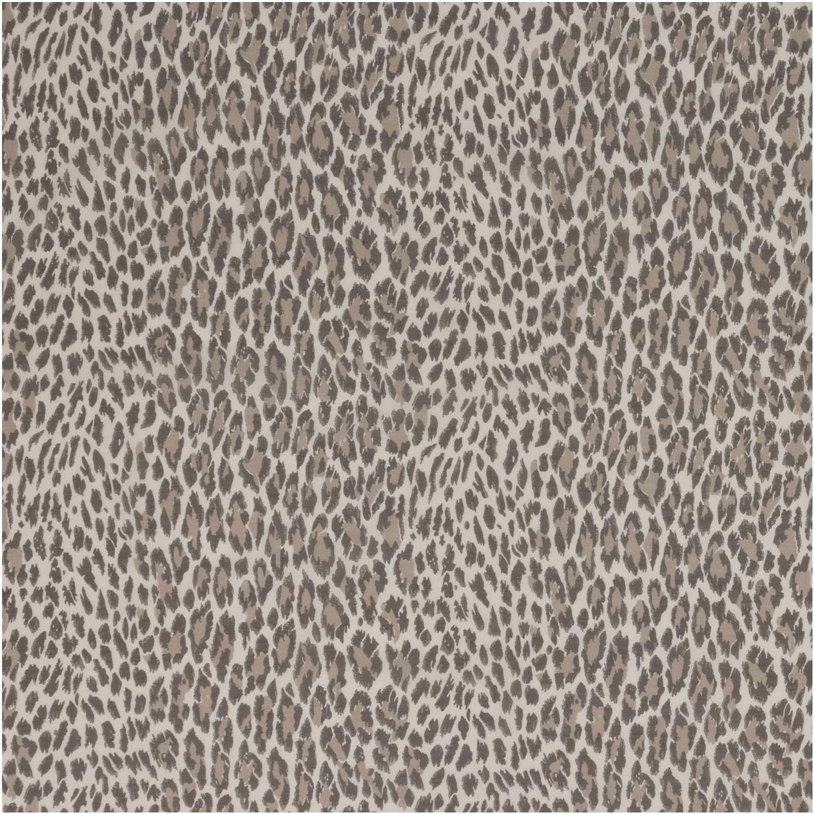 Warm butterscotch sheer with dense taupe and charcoal leopard marks on cream
