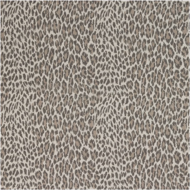 Warm butterscotch sheer with dense taupe and charcoal leopard marks on cream