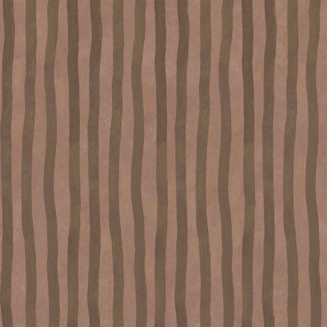 Dusty mauve wallpaper with uneven olive-bark vertical stripes and subtle tonal variation
