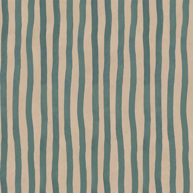 Muted teal and alabaster vertical stripes with softly wavering edges