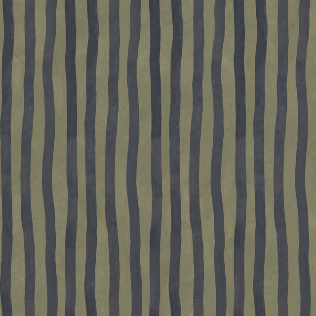Muted olive and charcoal vertical stripes with softly irregular painted edges