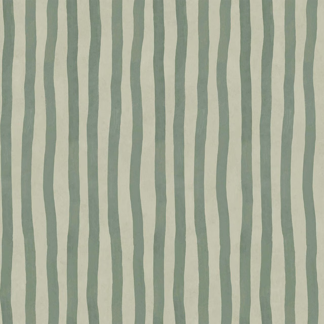 Muted sage and ivory uneven vertical stripes with a softly chalky surface