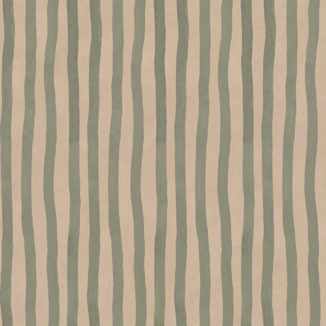 Irregular vertical sap-green stripes on an alabaster wallpaper ground