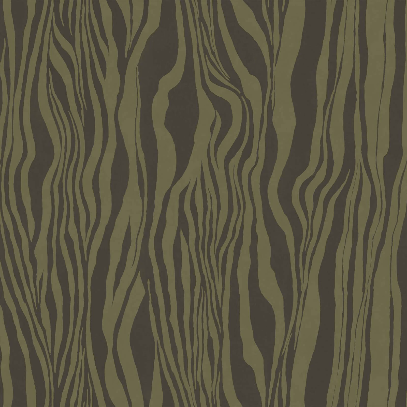 Muted olive wavy vertical stripes over a deep charcoal wallpaper ground